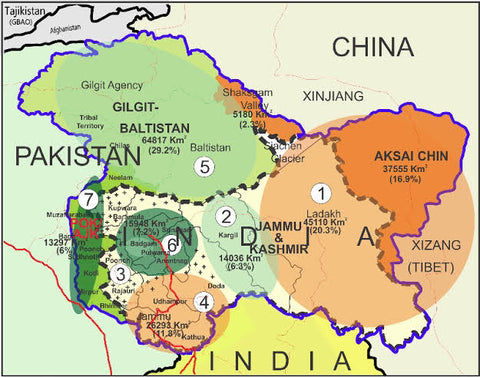 Map of Jammu & Kashmir, India