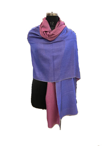 Reversible Pashmina Shawl in Purple and Pink Colors
