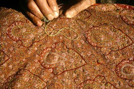 Jamawar Shawl weaving Hand embroidery