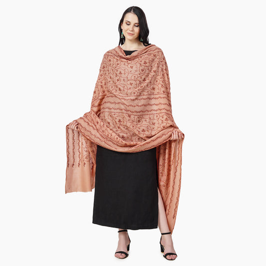 Cashmere Pashmina Shawl Embroidered (Natural Toosh) – PASHWRAP