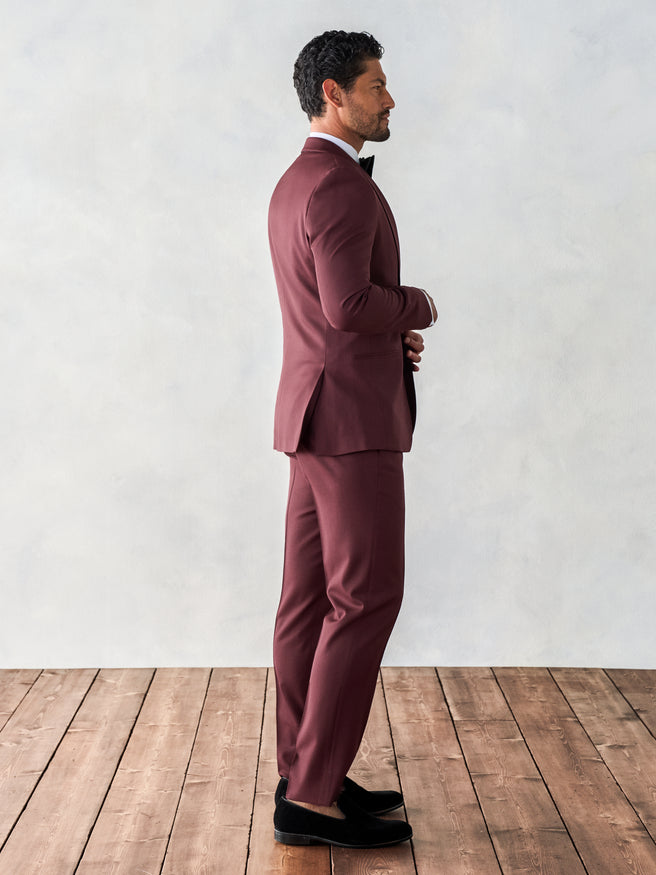 Burgundy Shawl Tuxedo | The Black Tux