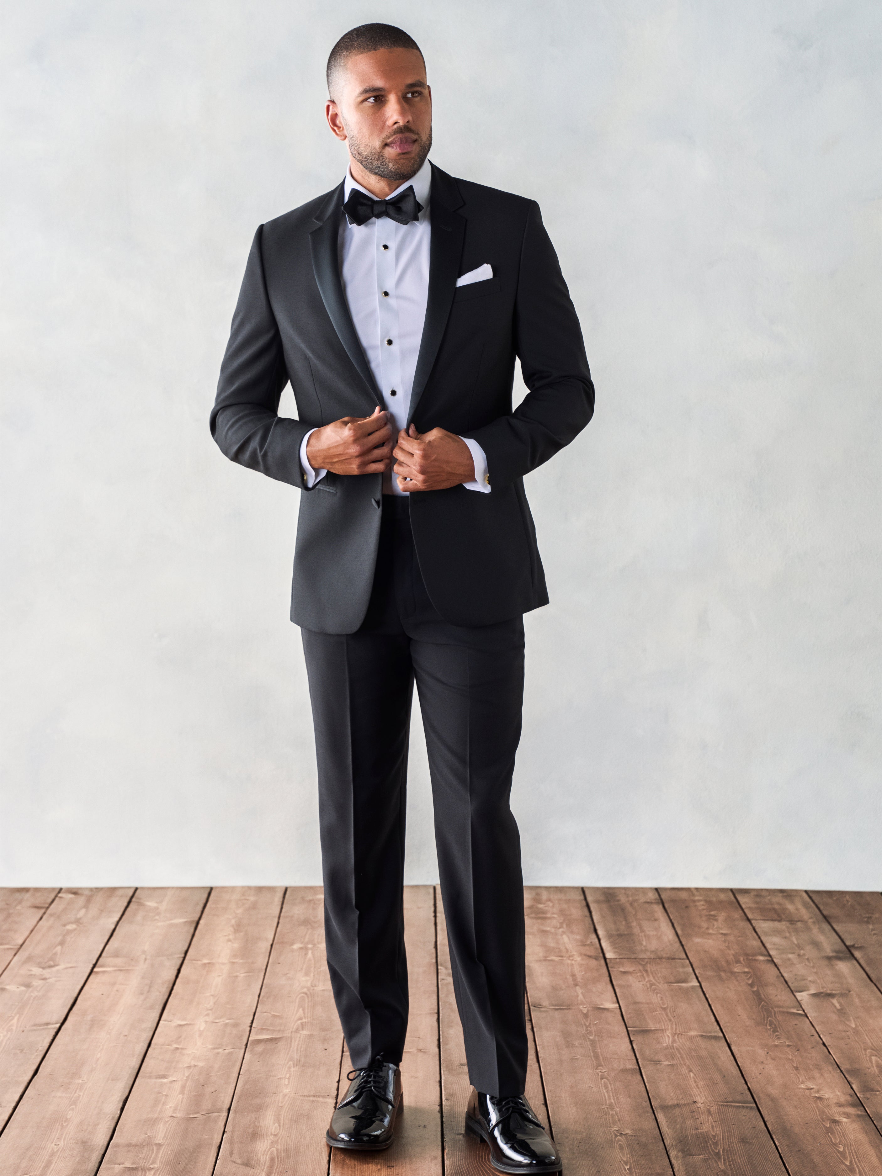 Boys Wedding Suits w/ a colored slim bow tie - Black N Bianco