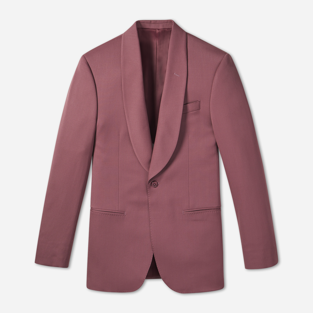 Pink Single Breasted Shawl Lapel Button Closure Suit