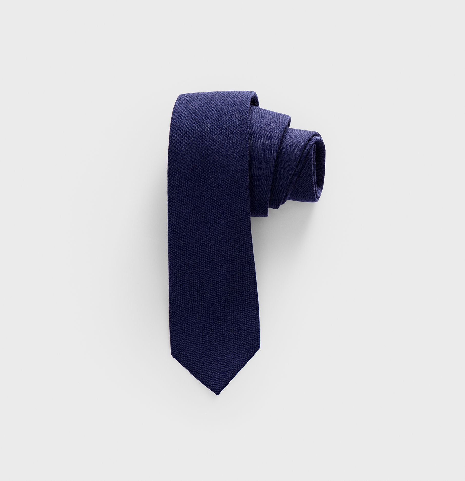 Navy Wool Silk Necktie