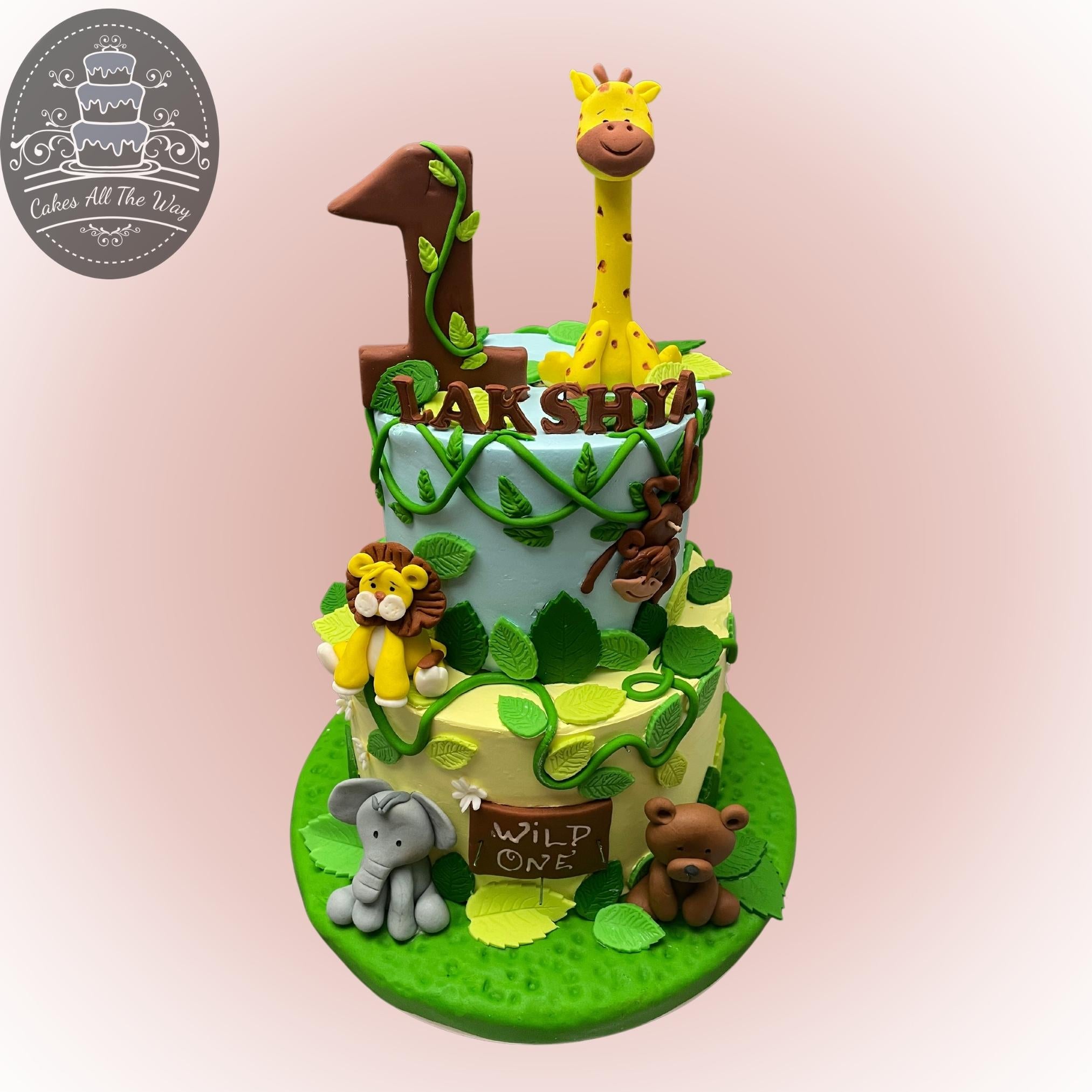 Jungle Safari Theme Cake Decoration Felt Wild Forest Cake Topper Birthday  Woodland Animal Fruit Tree Kids Party Favors Supplies