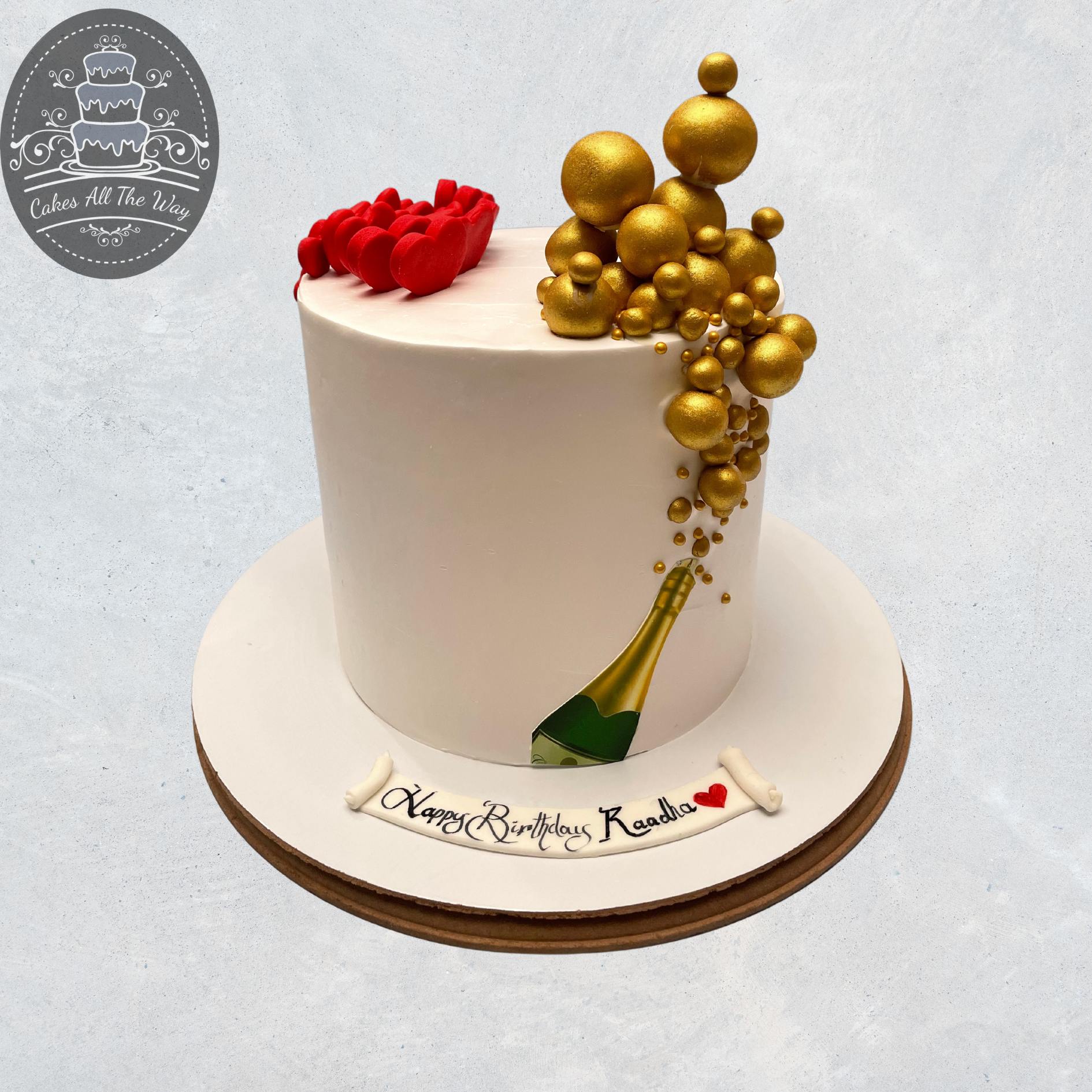 Celebrate Gold Glitter Cake Topper - 1 Pce