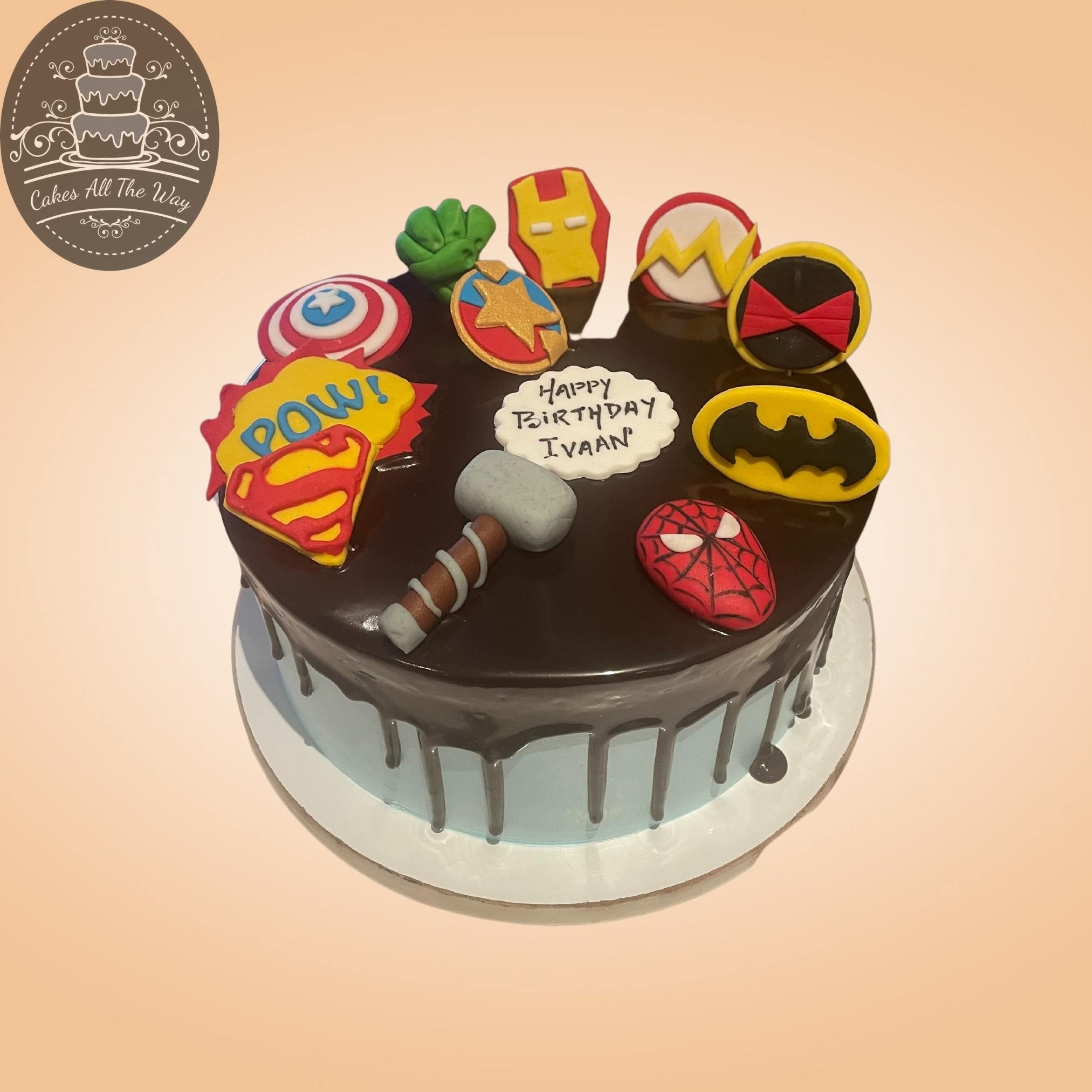 568) Marvel Hero Square Cake | Marvel cake, Marvel birthday party, Kids cake