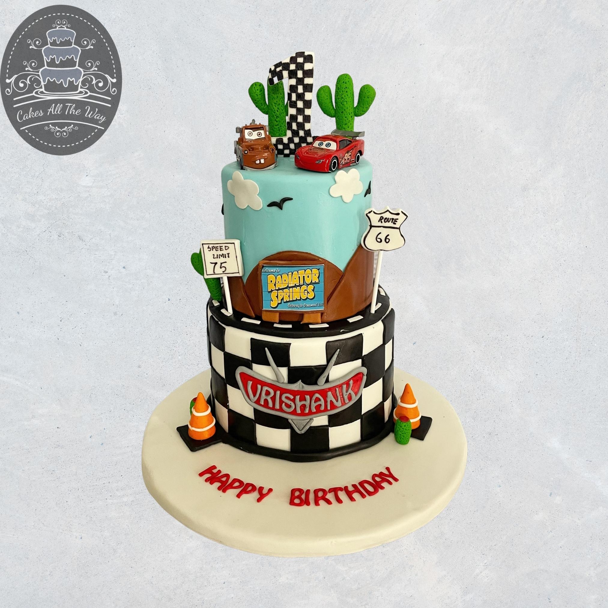 Marwey Race Car Birthday Cake Topper Happy Birthday Cake Decor Chequered  Flag Themed Party Supplies Decorations(Doubled-Sided) in Saudi Arabia |  Whizz Cake Toppers