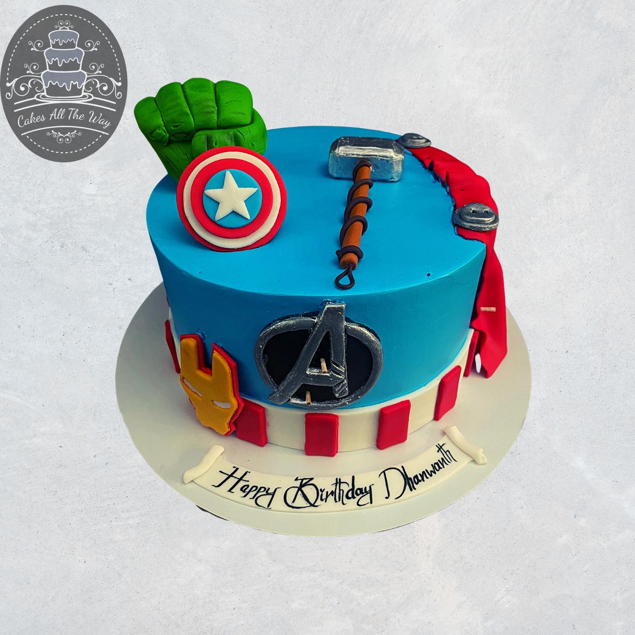 Avengers-themed cake | Avengers birthday cakes, Avenger cake, Superhero  birthday cake