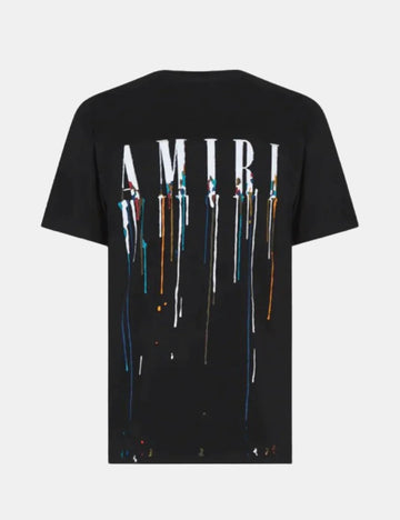 amiri t shirt, Amiri Paint Drip logo T-shirt White