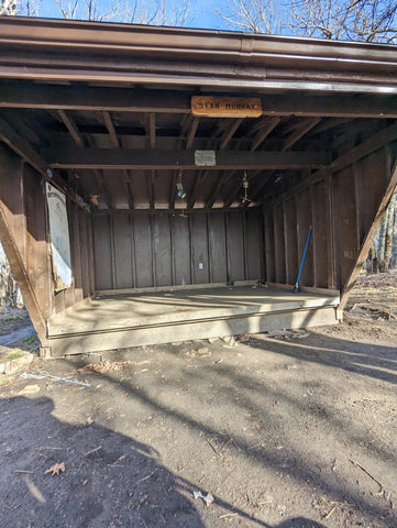 Appalachian Trail shelter with an outlet