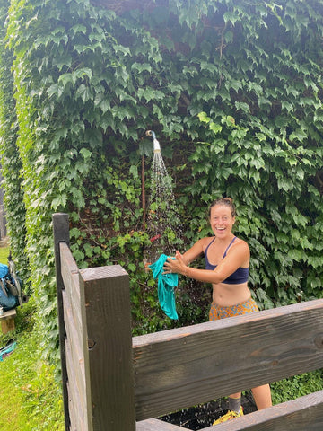 Appalachian Trail outdoor shower in Connecticut