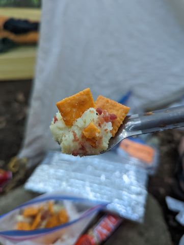 Backpacking potatoes and crackers thru hiker meal