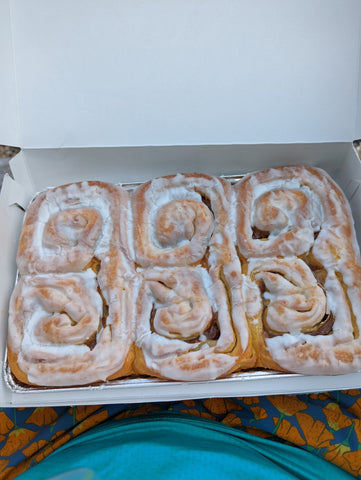 Cinnamon rolls packed while hiking