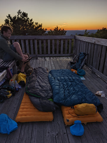 Sunset cowboy camping on the Appalachian Trail