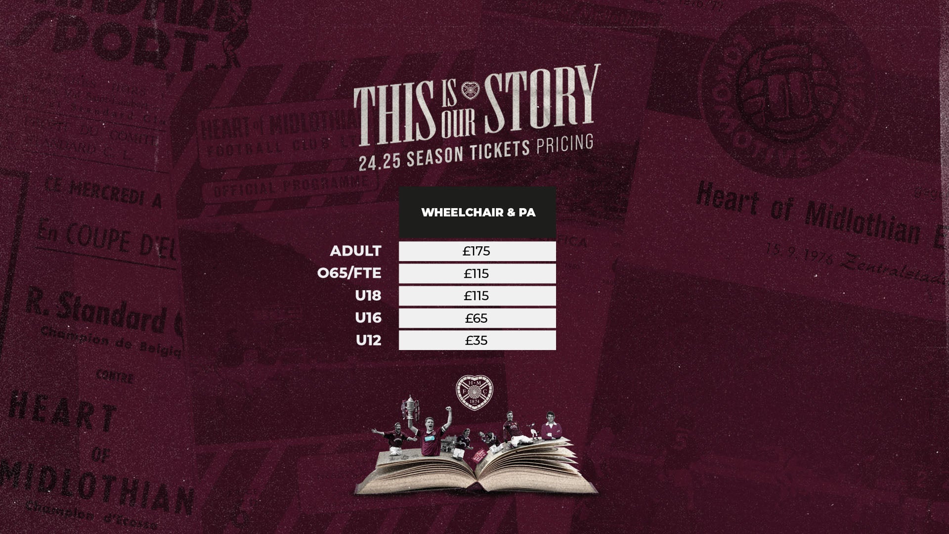 24.25 season ticket pricing for supporters who are disable