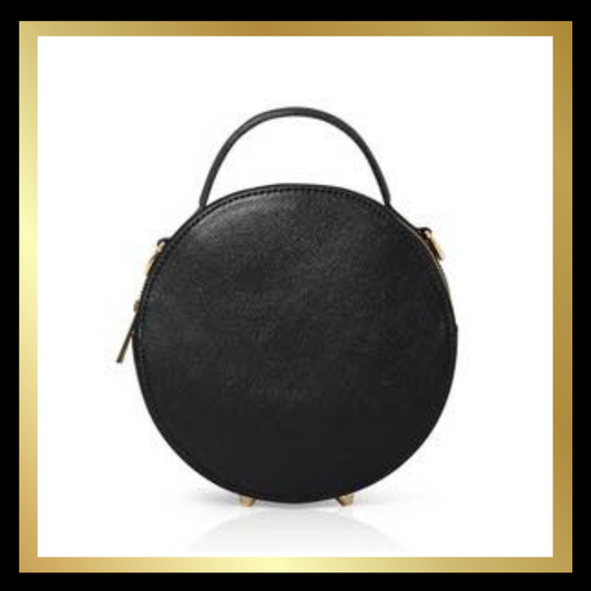 Italian Leather Circle Crossbody Bag