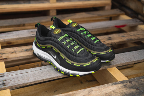 Nike Air Max 97 Undefeated Black Volt + Lace Lab Volt 3M Reflective Rope Laces