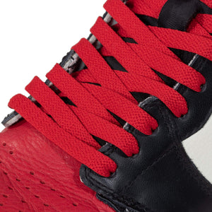black jordans red laces