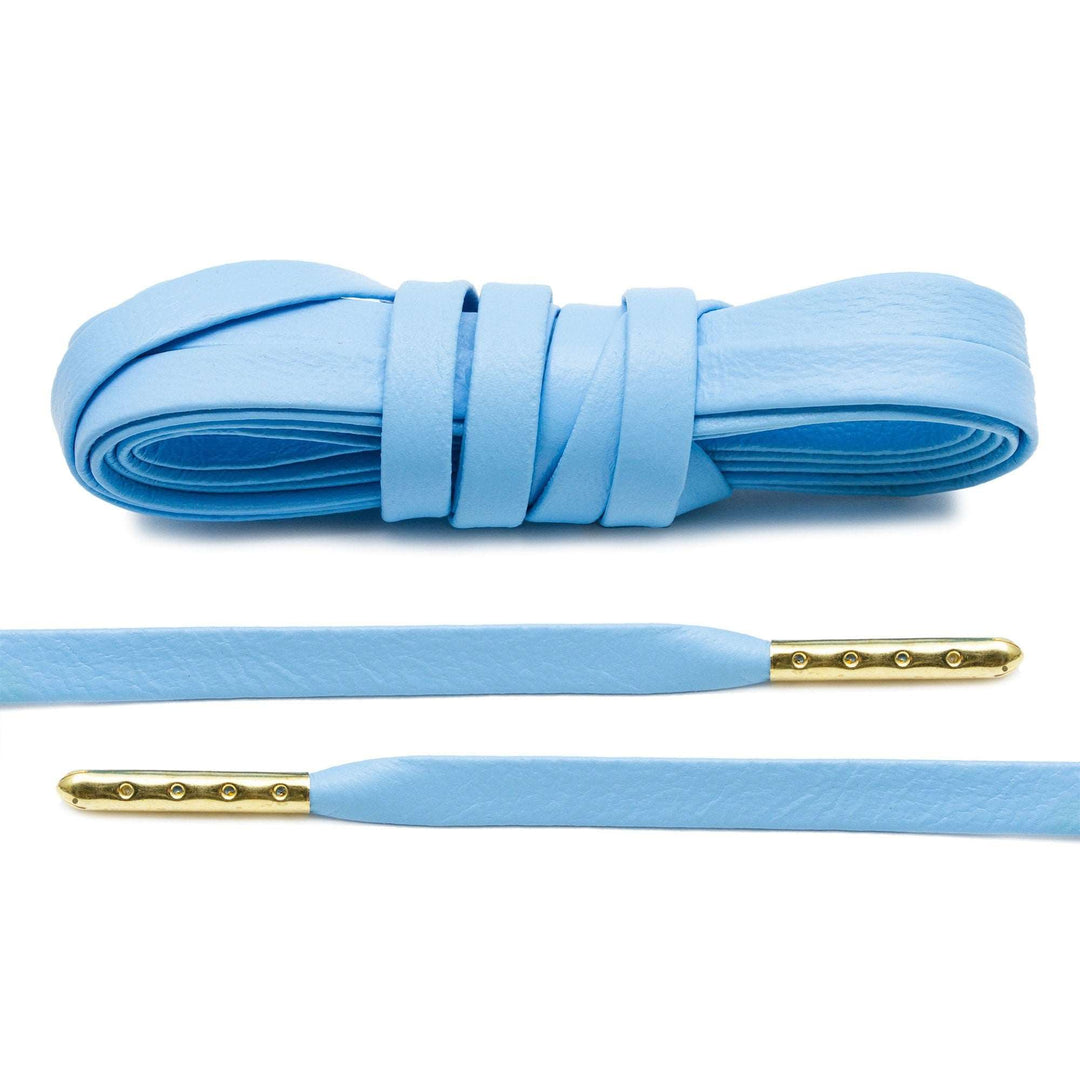  LitLaces - Premium Sheep Skin Synthetic Leather Shoe Laces for  Boots & Sneakers - Gold Aglet (Blue/Gold,54) : Clothing, Shoes & Jewelry