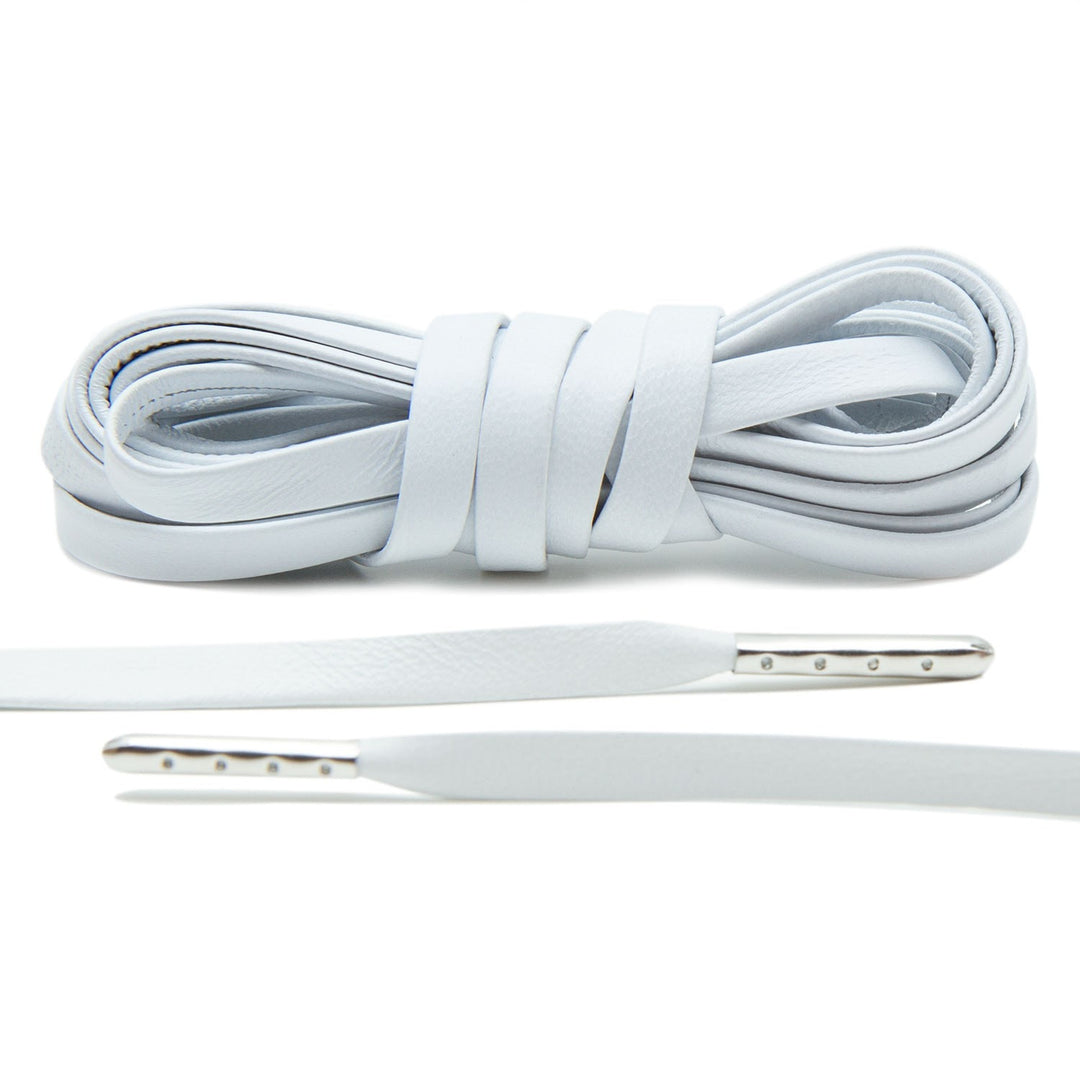 Silver Luxury Leather Laces - Silver Plated