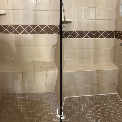 shower cleaning, grout cleaning, and caulking