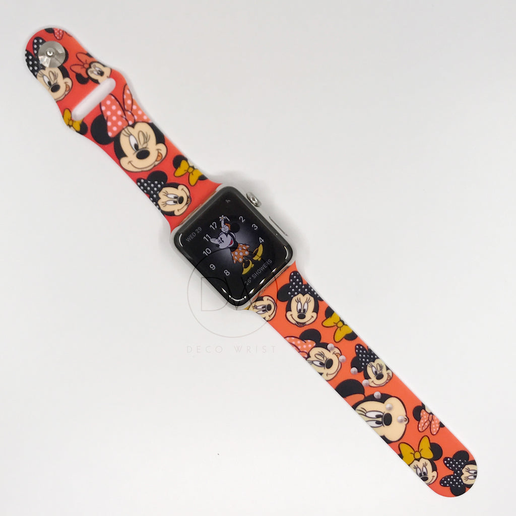 Authentic Disney Minnie Mouse Orange Apple Watch band 42mm ...