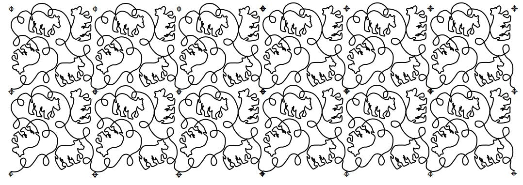Roaming Bears repeat line art Illustration