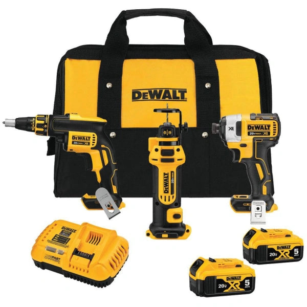 20V MAX LithiumIon Cordless 3Tool Drywall Combo Kit 5.0 Ah