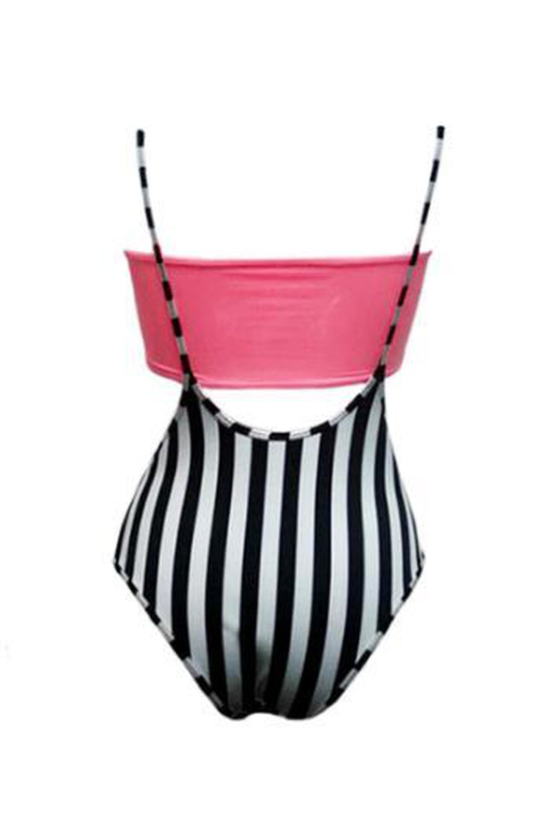 Hamade Activewear High Waisted Sling Bottoms - Black and White Striped-Hamade Activewear-Redneck buddy