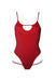 Hamade Activewear Hollow Front Bodysuit - Red-Hamade Activewear-Redneck buddy