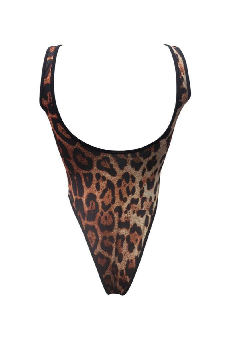 Hamade Activewear Classic High-cut Bodysuit - Leopard-Hamade Activewear-Redneck buddy