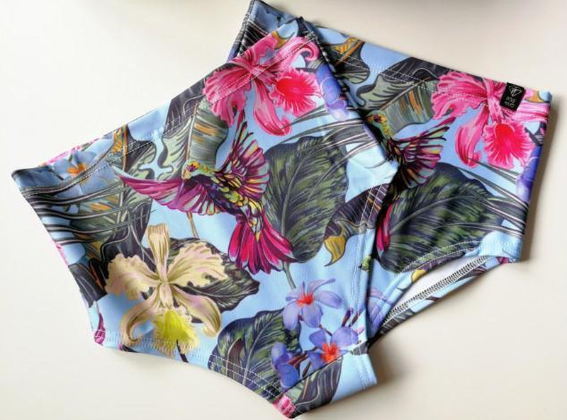 Pole Addict High Waisted Shorts - Tropical Flowers-Pole Addict-Redneck buddy