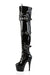 Pleaser USA Adore-3028 7inch Thigh High Pleaser Boots - Patent Black-Pleaser USA-Redneck buddy