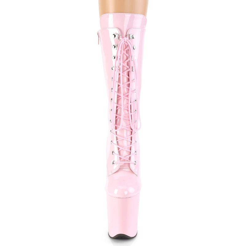 Pleaser USA Flamingo-1050 8inch Pleaser Boots - Patent Baby Pink-Pleaser USA-Redneck buddy