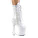 Pleaser USA Flamingo-1050 8inch Pleaser Boots - Patent White-Pleaser USA-Redneck buddy