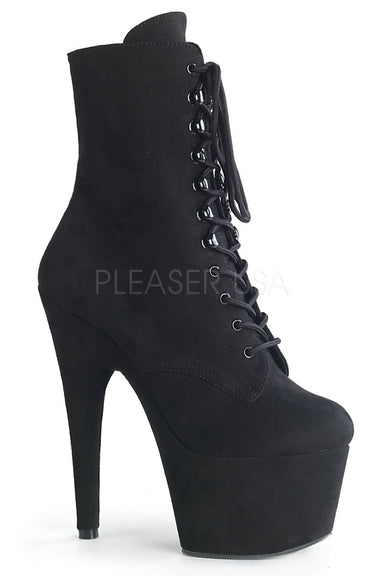 Pleaser USA Adore-1020FS Faux Suede 7Inch Pleaser Boots - Black-Pleaser USA-Redneck buddy