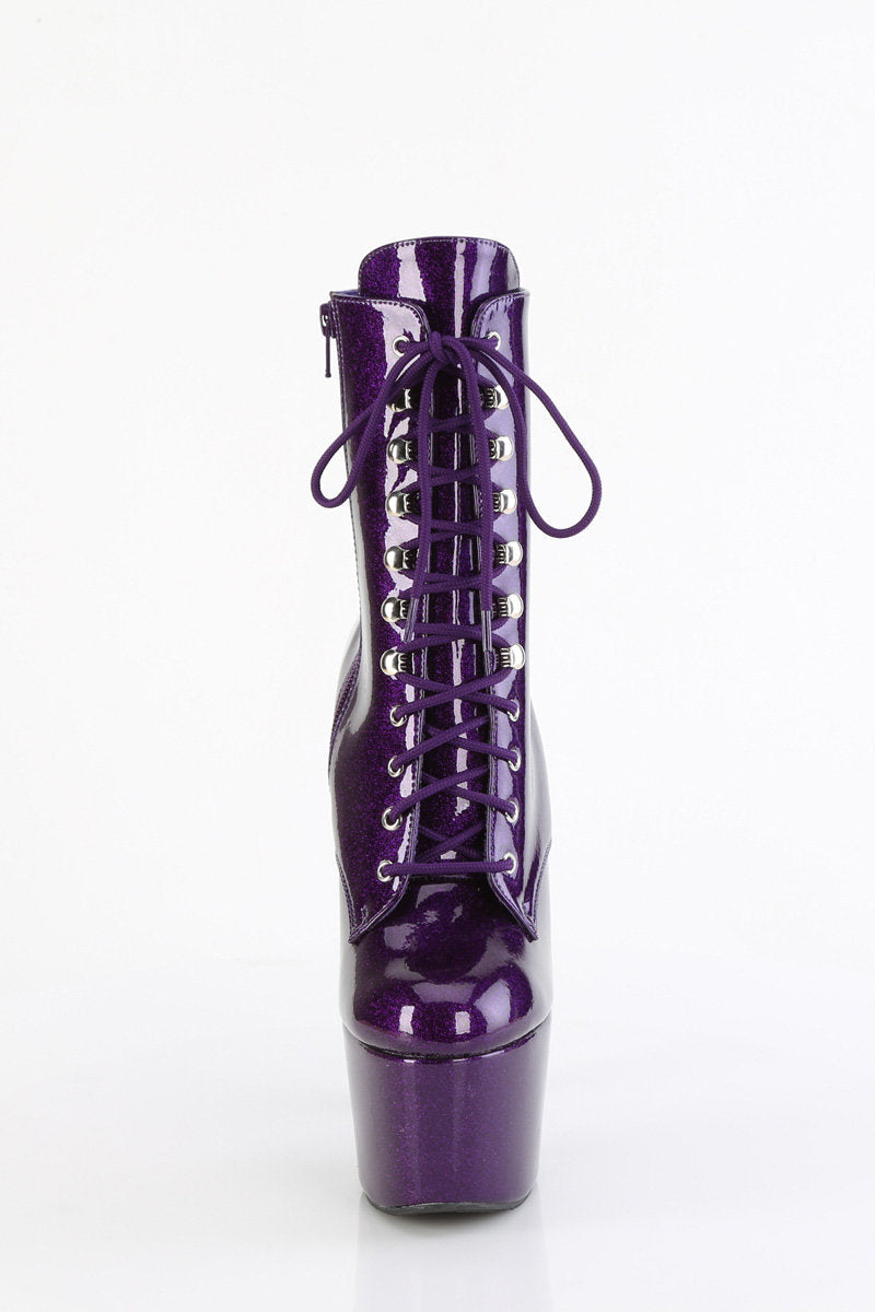Pleaser USA Adore-1020GP 7inch Pleaser Boots - Purple Glitter-Pleaser USA-Redneck buddy