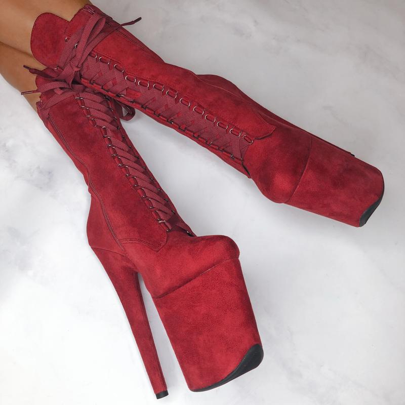 dark red heels