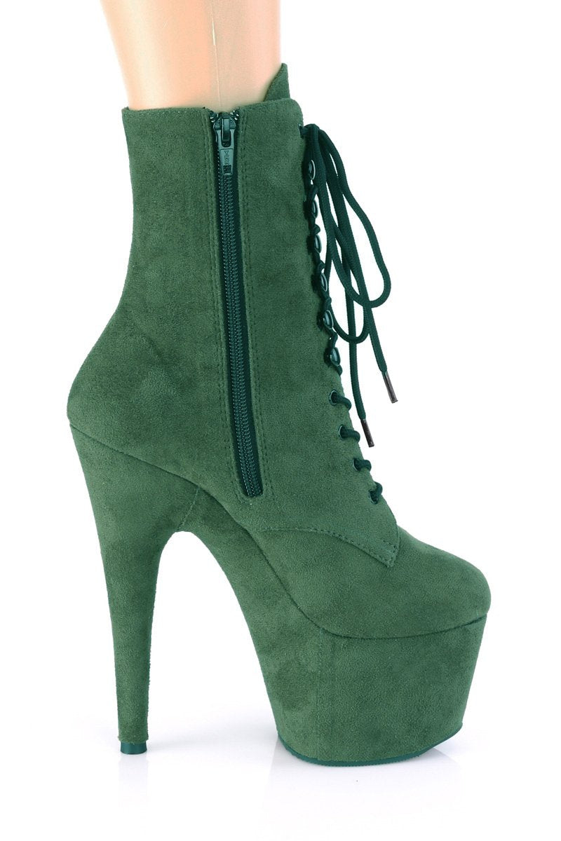 emerald green suede boots