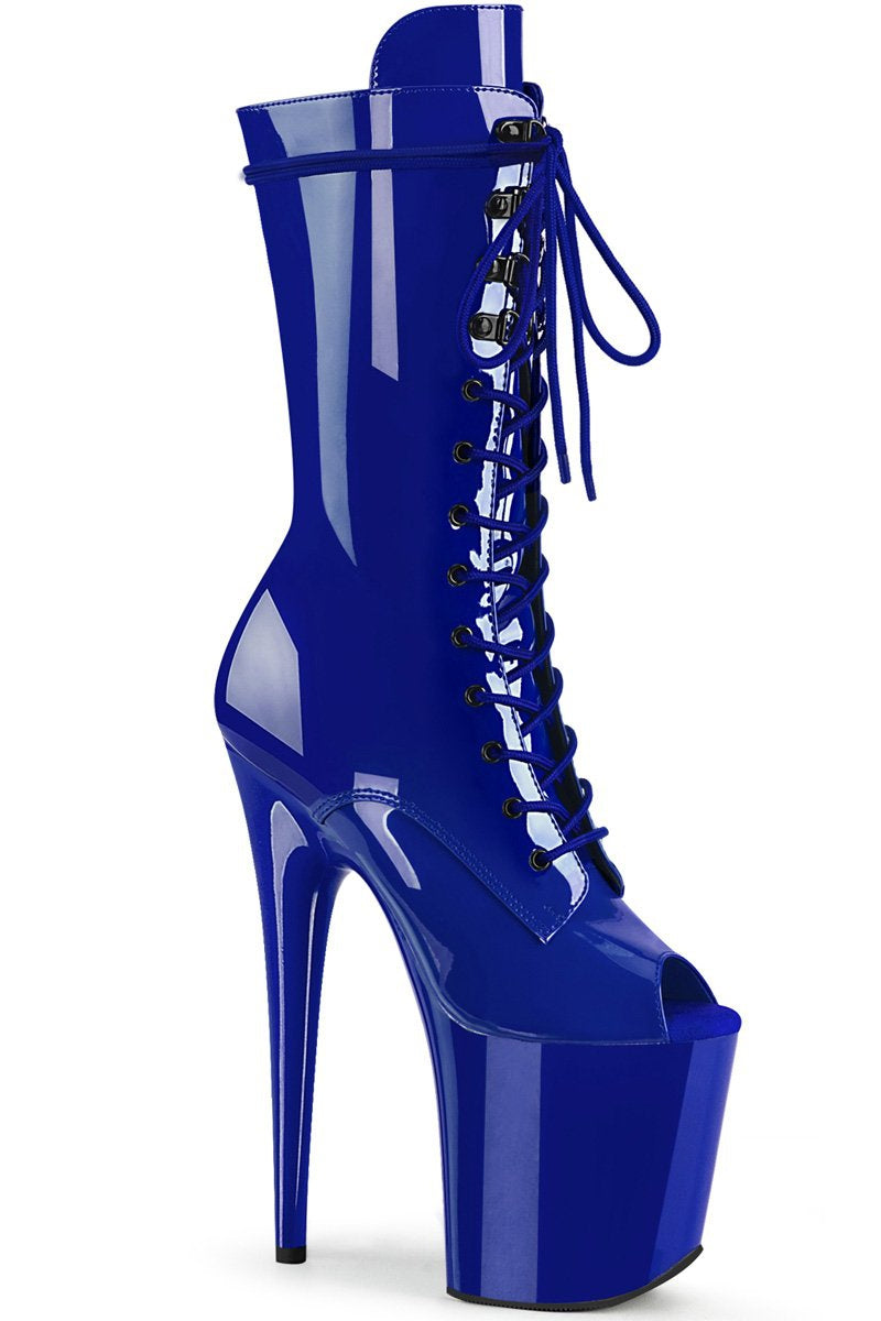 royal blue peep toe booties