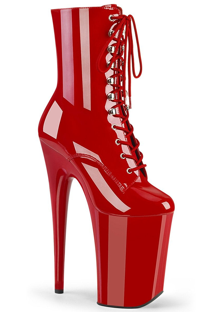 Pleaser USA Infinity-1020 9inch Pleaser Boots - Patent Red-Pleaser USA-Redneck buddy
