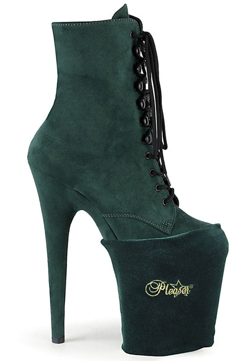 Pleaser USA Shoe Protectors - Emerald Green Velvet · Pole Junkie