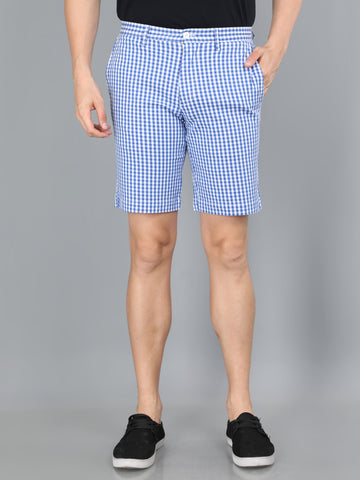 FABSTIEVE Solid Men White, Blue Regular Shorts - Buy FABSTIEVE Solid Men  White, Blue Regular Shorts Online at Best Prices in India