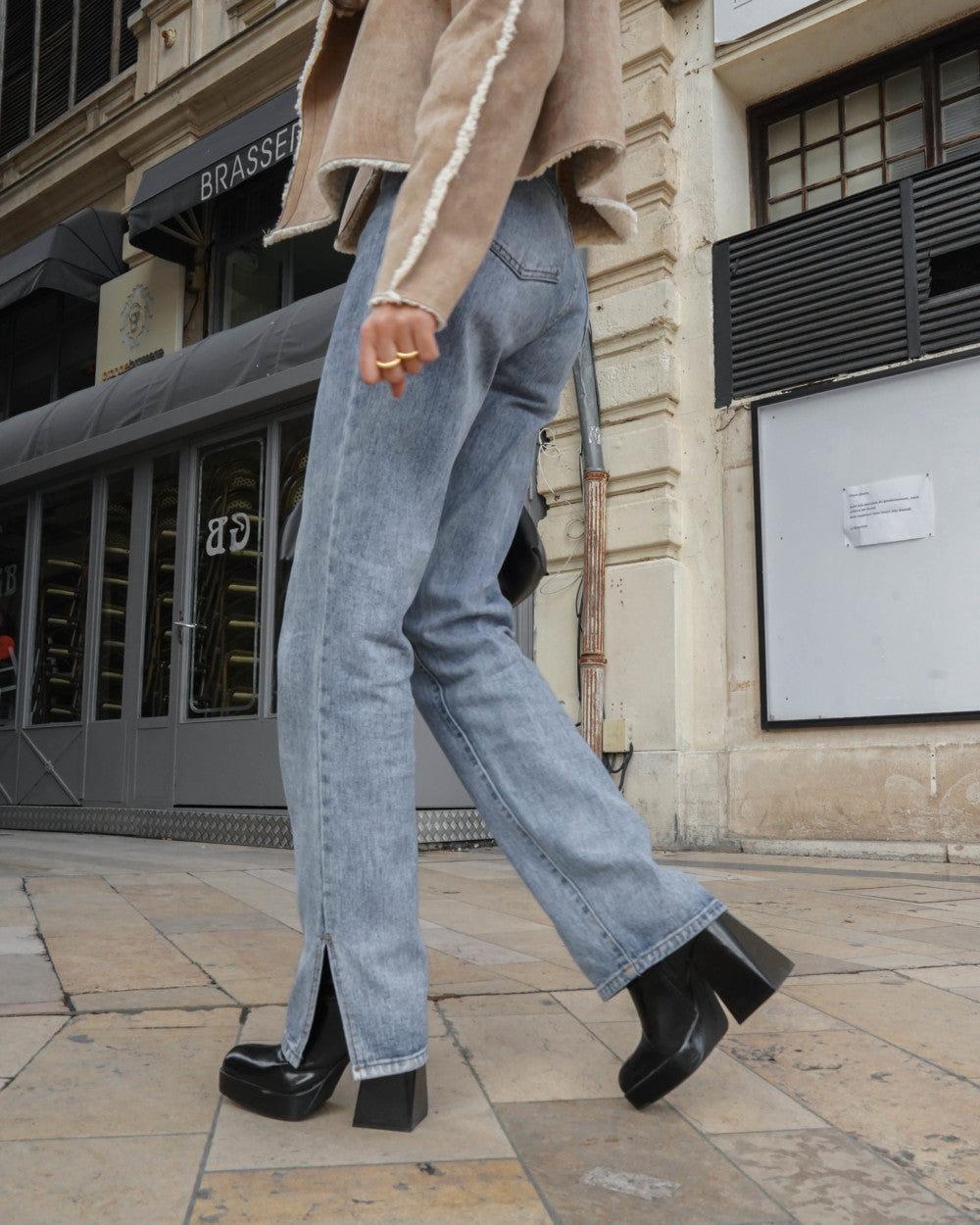 Combination Of Platform Boots With Jeans