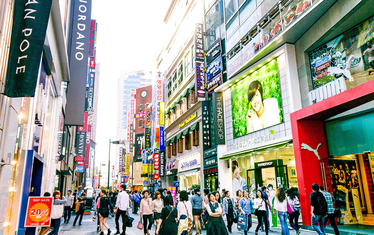 Siebte Option – Einkaufsviertel Myeongdong, Seoul