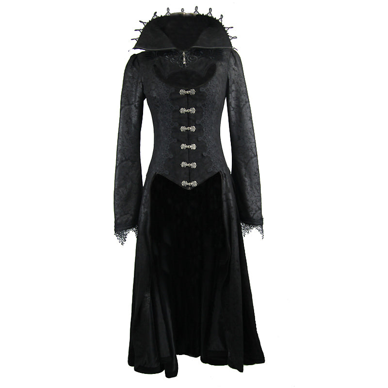 Embossed Gothic Long Coat - Elegant & Bold Style