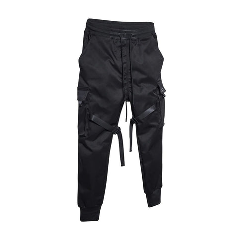 Black Men's Cargo Pants - Streetwear.