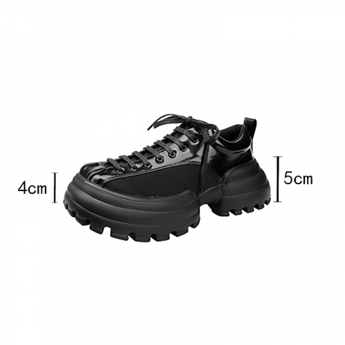 Chaussures à plateforme noires pour femmes / Escarpins de marche Goth Cool à lacets / Chaussures en cuir décontractées
