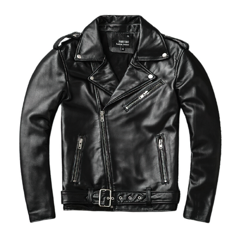 Leather Biker Jacket - Men Classic Jacket.